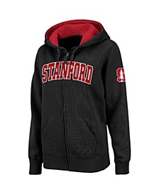 Women's Stadium Athletic Black Stanford Cardinal Arched Name Full-Zip Hoodie
