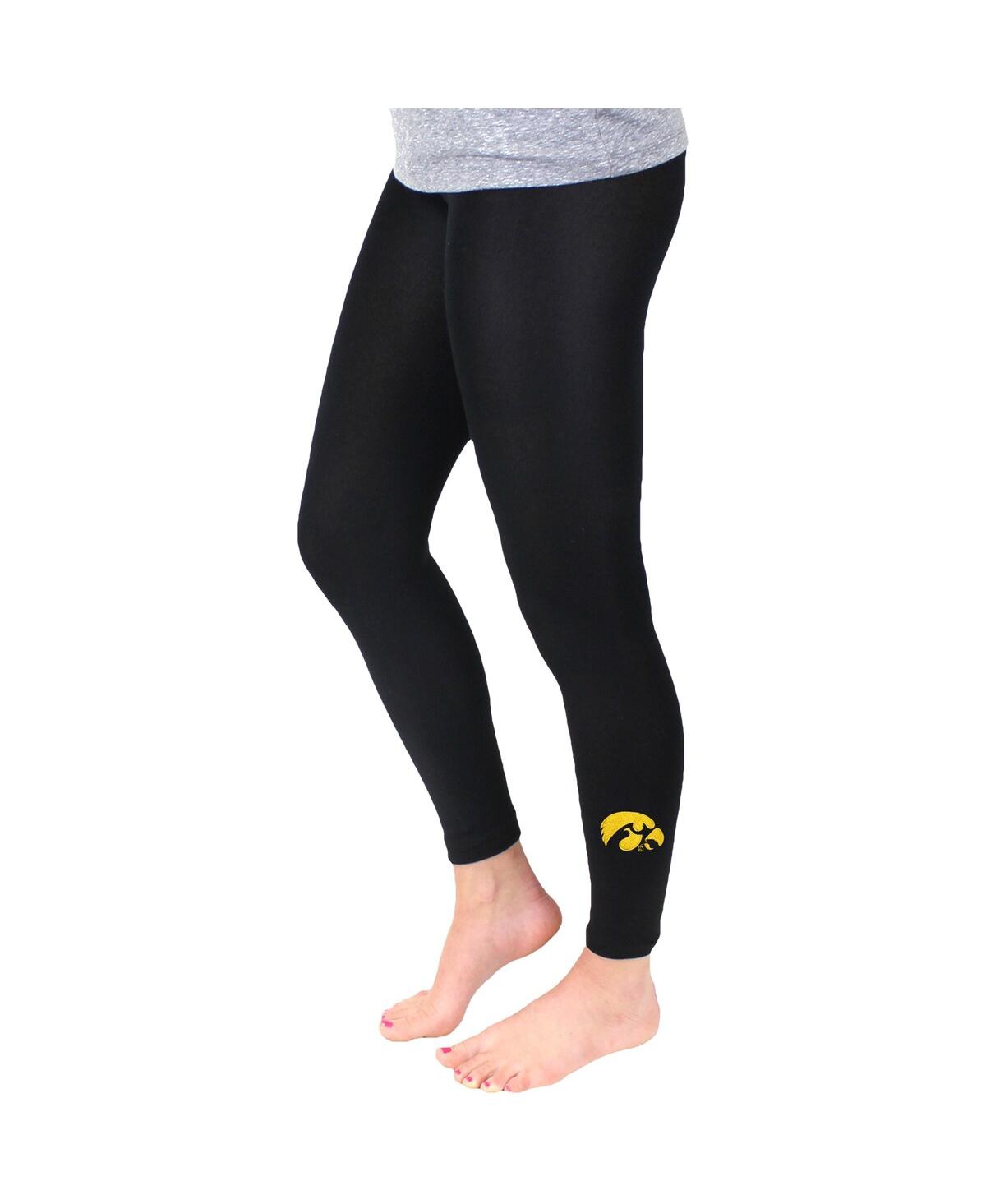 Women's Black Iowa Hawkeyes Fleece Leggings - Black