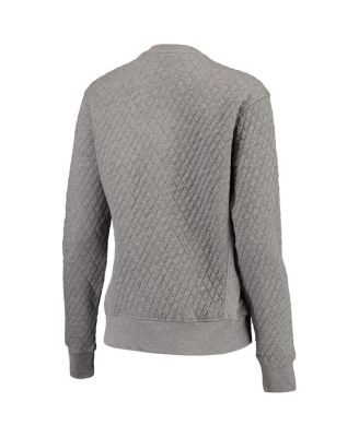 Women's Heathered Gray Alabama Crimson Tide Moose Applique Quilted Crewneck Sweatshirt