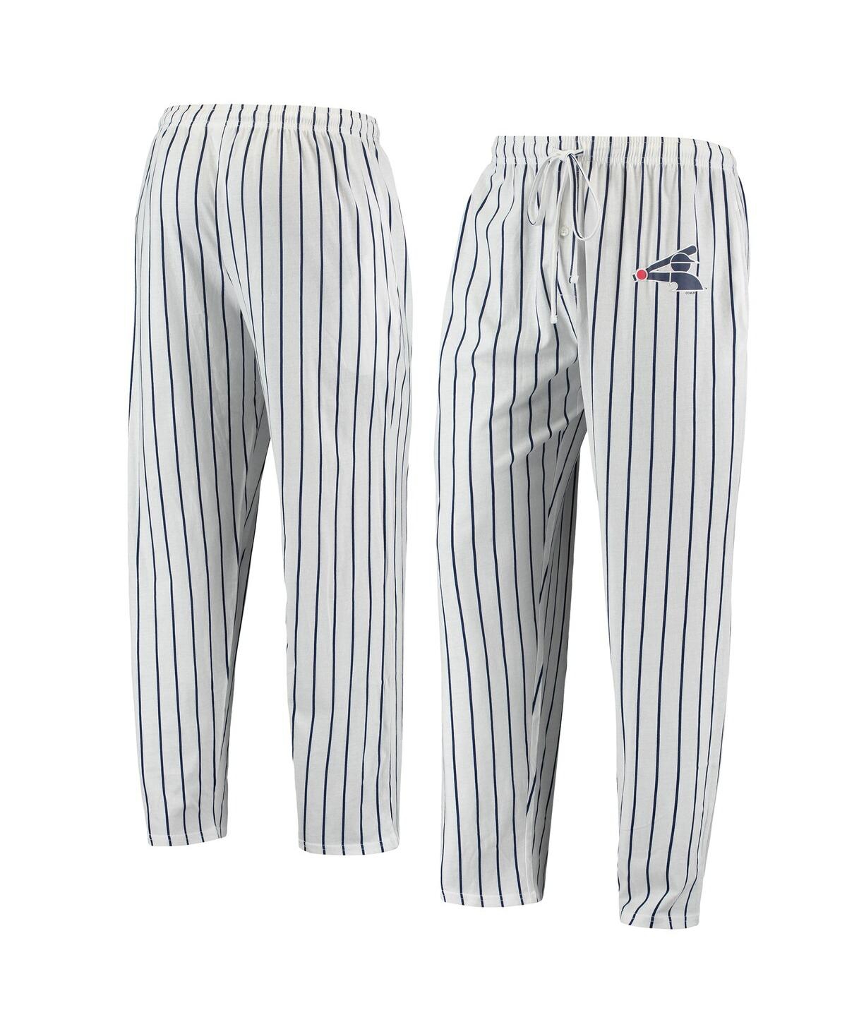 Men's White, Navy Chicago White Sox Logo Vigor Pinstripe Pants - White, Navy