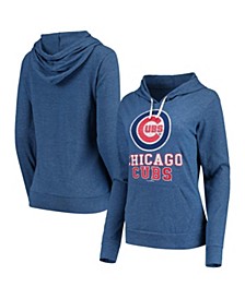 Women's Royal Chicago Cubs Jersey Tri-Blend Pullover Hoodie