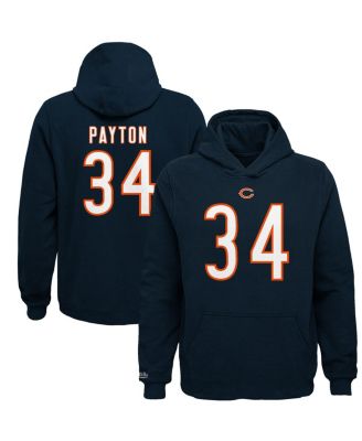 Youth Mitchell & Ness Walter Payton Navy Chicago Bears Retired Player Name  & Number Fleece Pullover Hoodie 