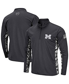 Men's Charcoal Michigan Wolverines OHT Military-Inspired Appreciation Digi Camo Quarter-Zip Jacket