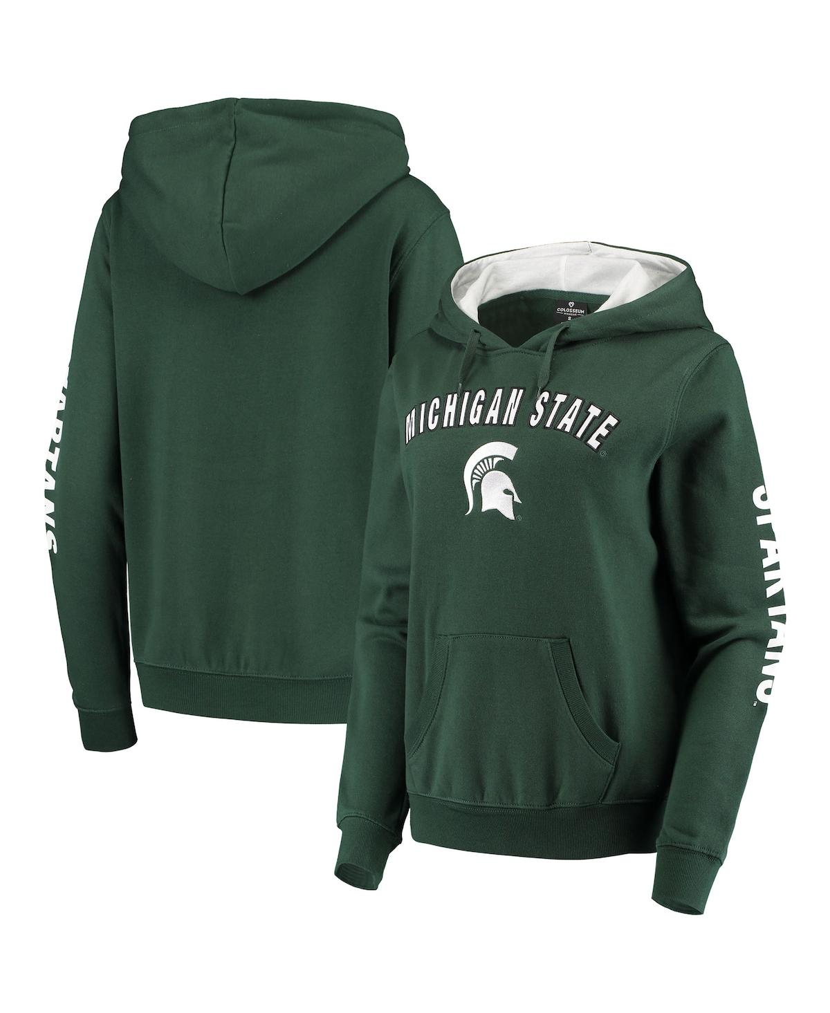 COLOSSEUM WOMEN'S GREEN MICHIGAN STATE SPARTANS LOUD AND PROUD PULLOVER HOODIE