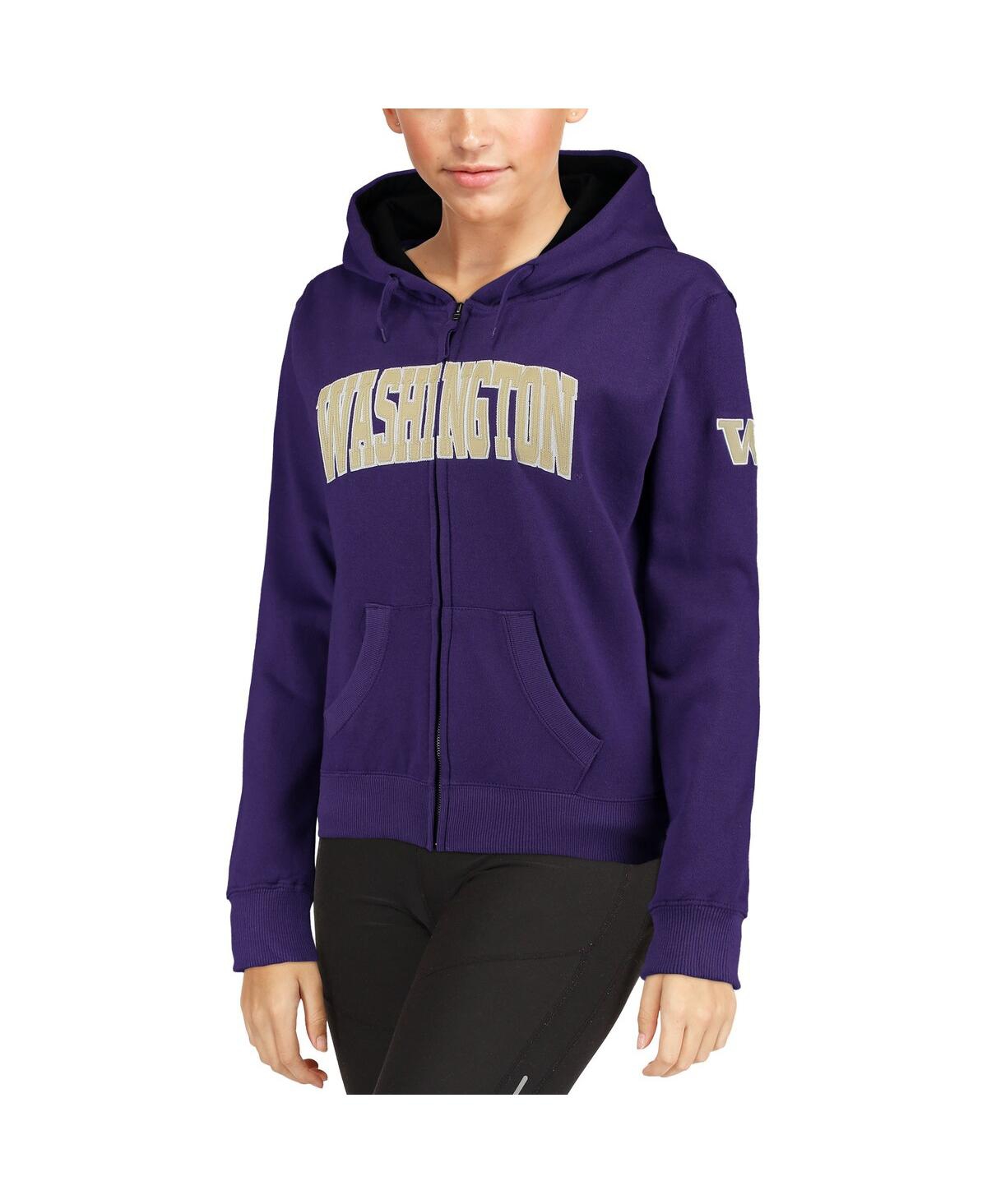 Colosseum Stadium Athletic Purple Washington Huskies Arched Name Full-zip Sweatshirt In Purple