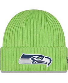 Men's Neon Green Seattle Seahawks Core Classic Cuffed Knit Hat