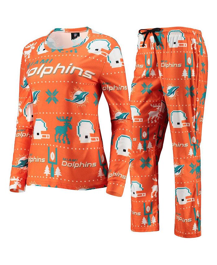 FOCO Women's Orange Miami Dolphins Ugly Pajamas Set - Macy's