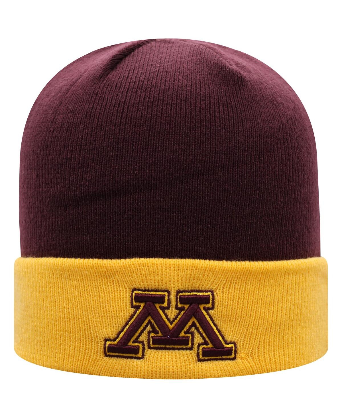 Top Of The World Men's Maroon And Gold Minnesota Golden Gophers Core 2-tone Cuffed Knit Hat In Maroon,gold