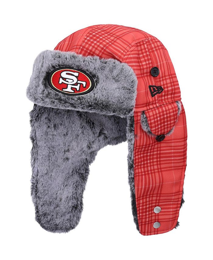 New Era Men's Scarlet San Francisco 49ers Plaid Trapper Hat Macy's