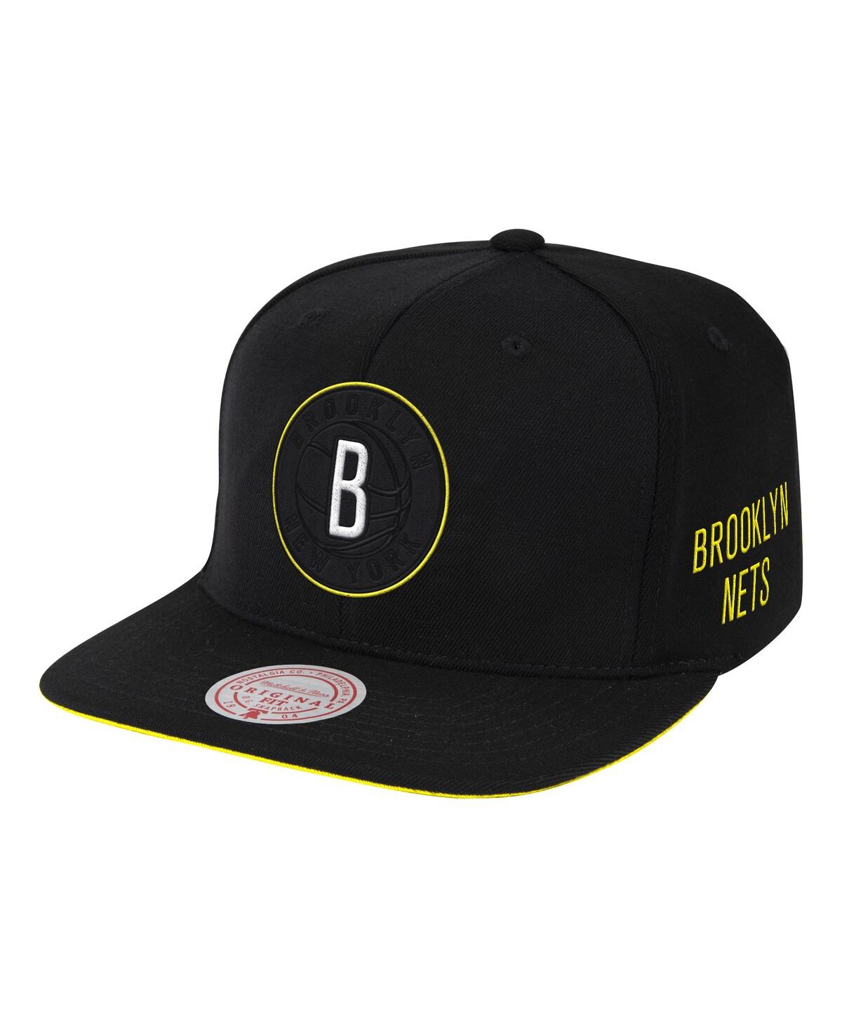 Mitchell & Ness Men's Black Brooklyn Nets Lightning Strike Snapback