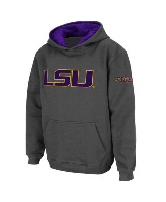 Big Boys Charcoal LSU Tigers Big Logo Pullover Hoodie