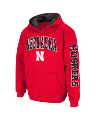 Big Boys Scarlet Nebraska Huskers 2-Hit Team Pullover Hoodie