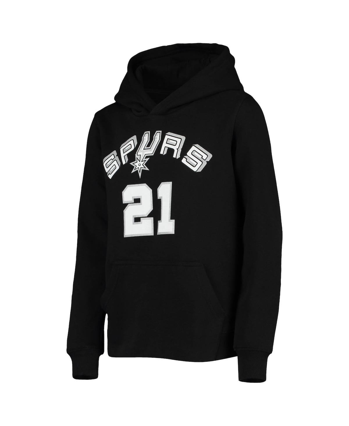 Big Boys Tim DuncanSan Antonio Spurs Hardwood Classics Name and Number Pullover Hoodie - Black