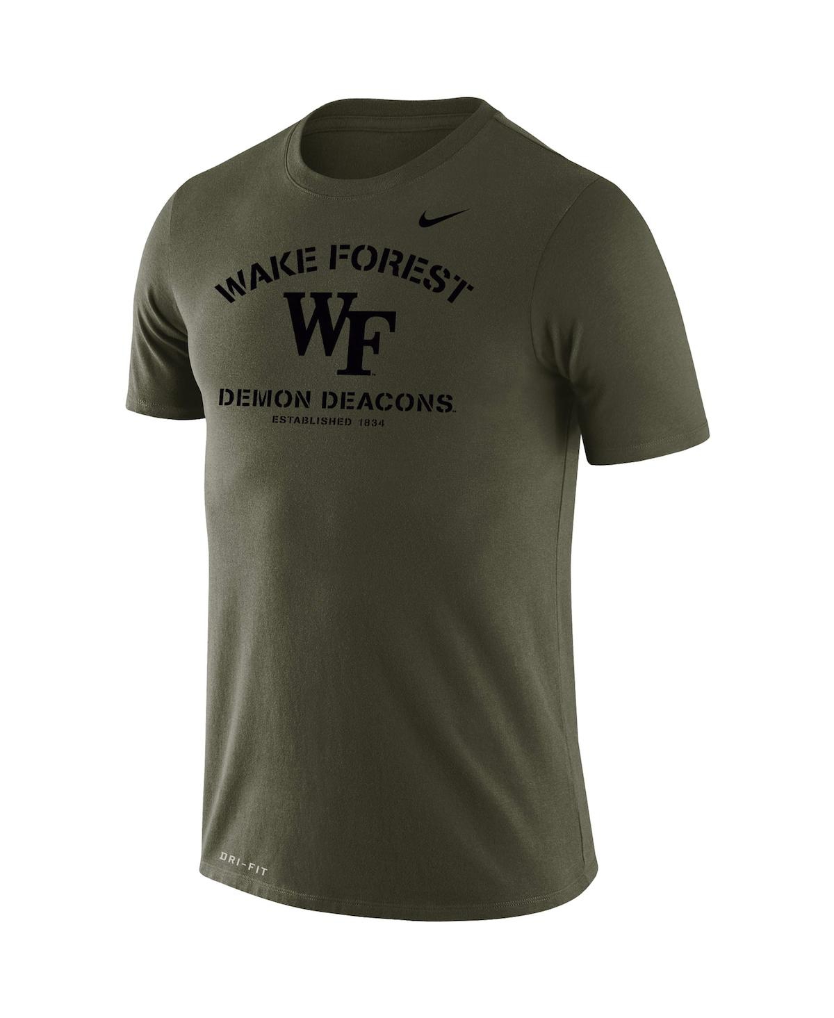 Men'sWake Forest Demon Deacons Stencil Arch Performance T-shirt - Olive