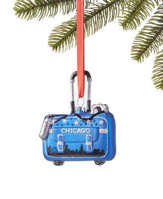 Macy's - Glass Chicago Suitcase Ornament