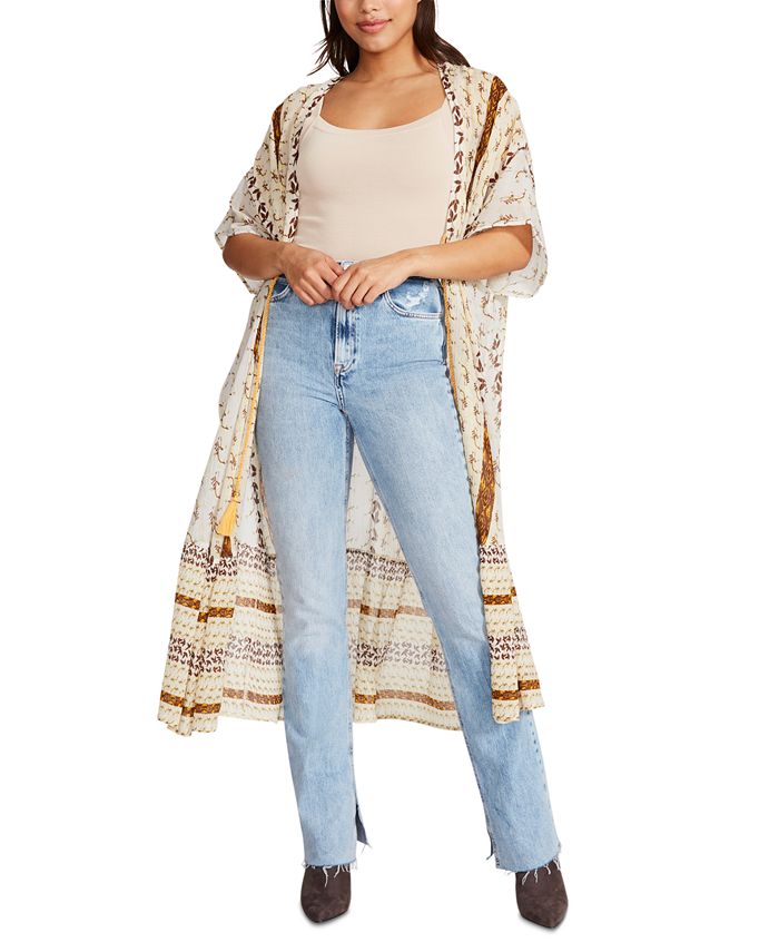 Steve Madden Women s Cotton Crepe Duster Ruffle Kimono Macy s