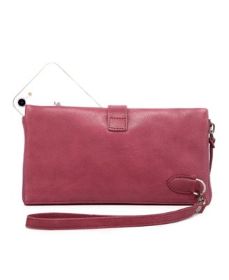 Women's Genuine Leather Snapper Clutch