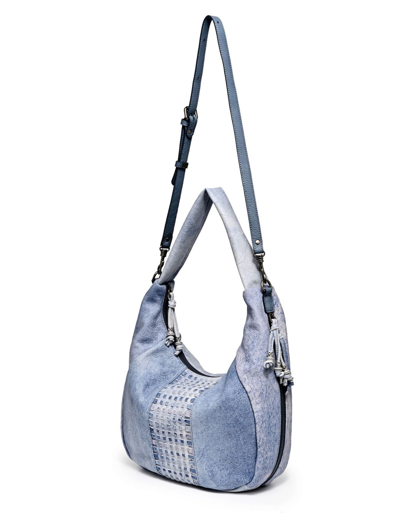 Женская сумка OLD TREND Genuine Leather Dorado Medium Expandable Hobo Handbag, цвет: Синий — фото 14