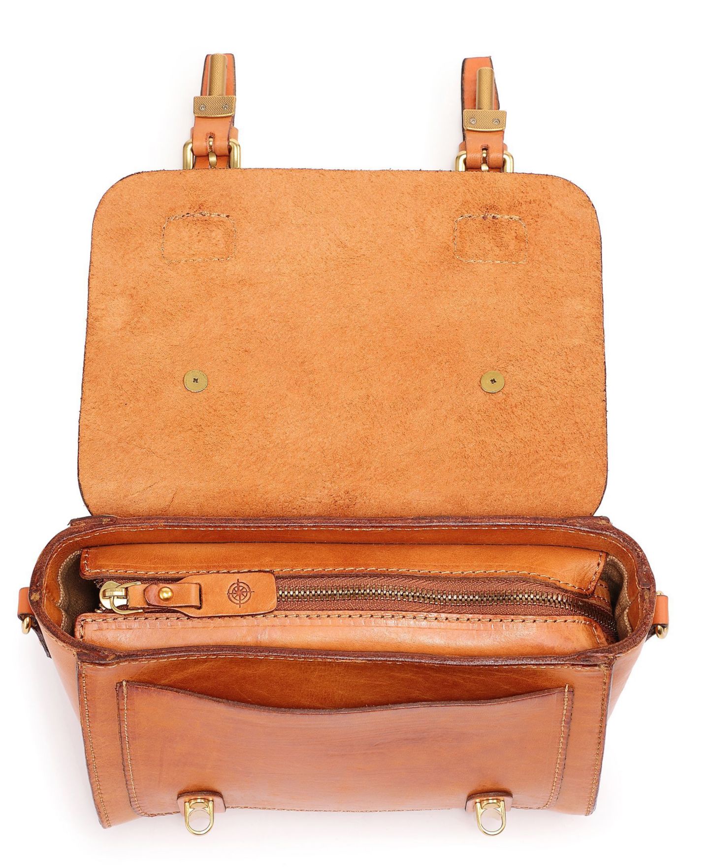 Женская сумка OLD TREND Ficus Mini Leather Satchel, цвет: Карамельный — фото 6