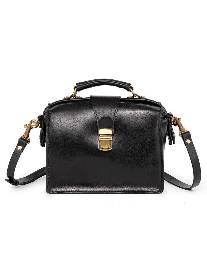 Old Trend Women's Genuine Leather Doctor Transport Satchel Bag - Black