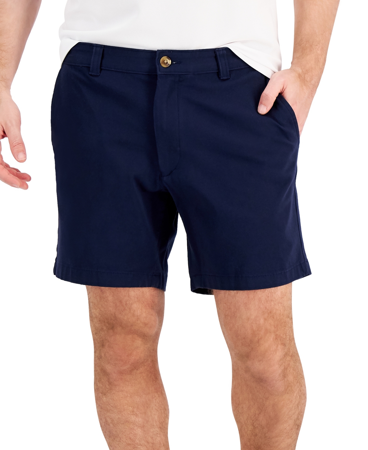 Men's Regular-Fit 7" 4-Way Stretch Shorts, Created for Macy's - Navy Blue