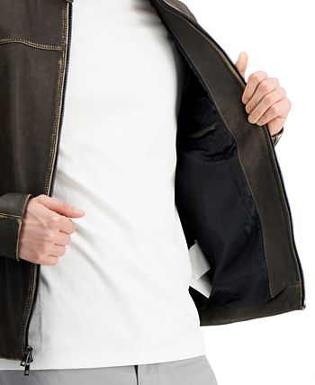 Michael Kors Men's Distressed Racer Jacket, Created for Macy's & Reviews -  Coats & Jackets - Men - Macy's