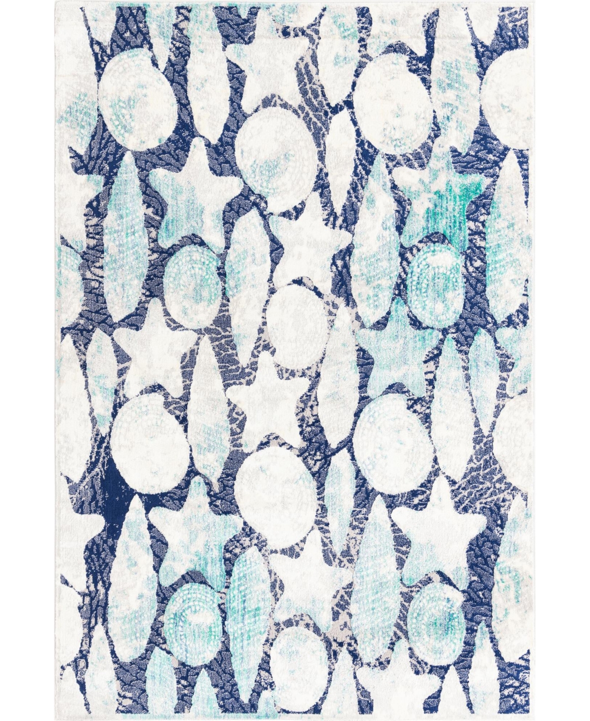 Bayshore Home Beau Star 6' x 9' Area Rug - Blue