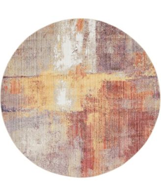 Flatiron Downtown Jzd008 Multi 8' x 8' Round Rug