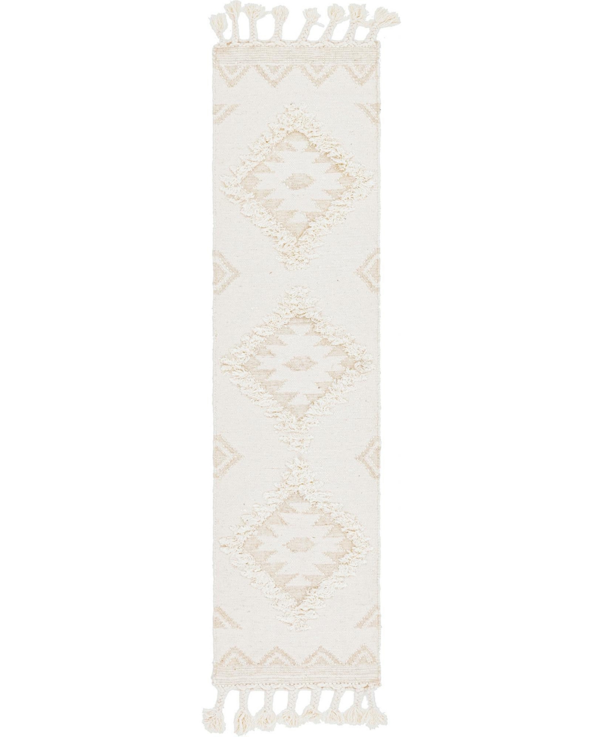 Bayshore Home Ridge Papago 2'2in x 8'2in Runner Area Rug - Ivory