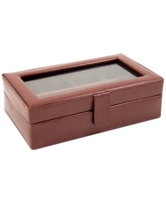 Leather 12-Piece Cufflinks Box 