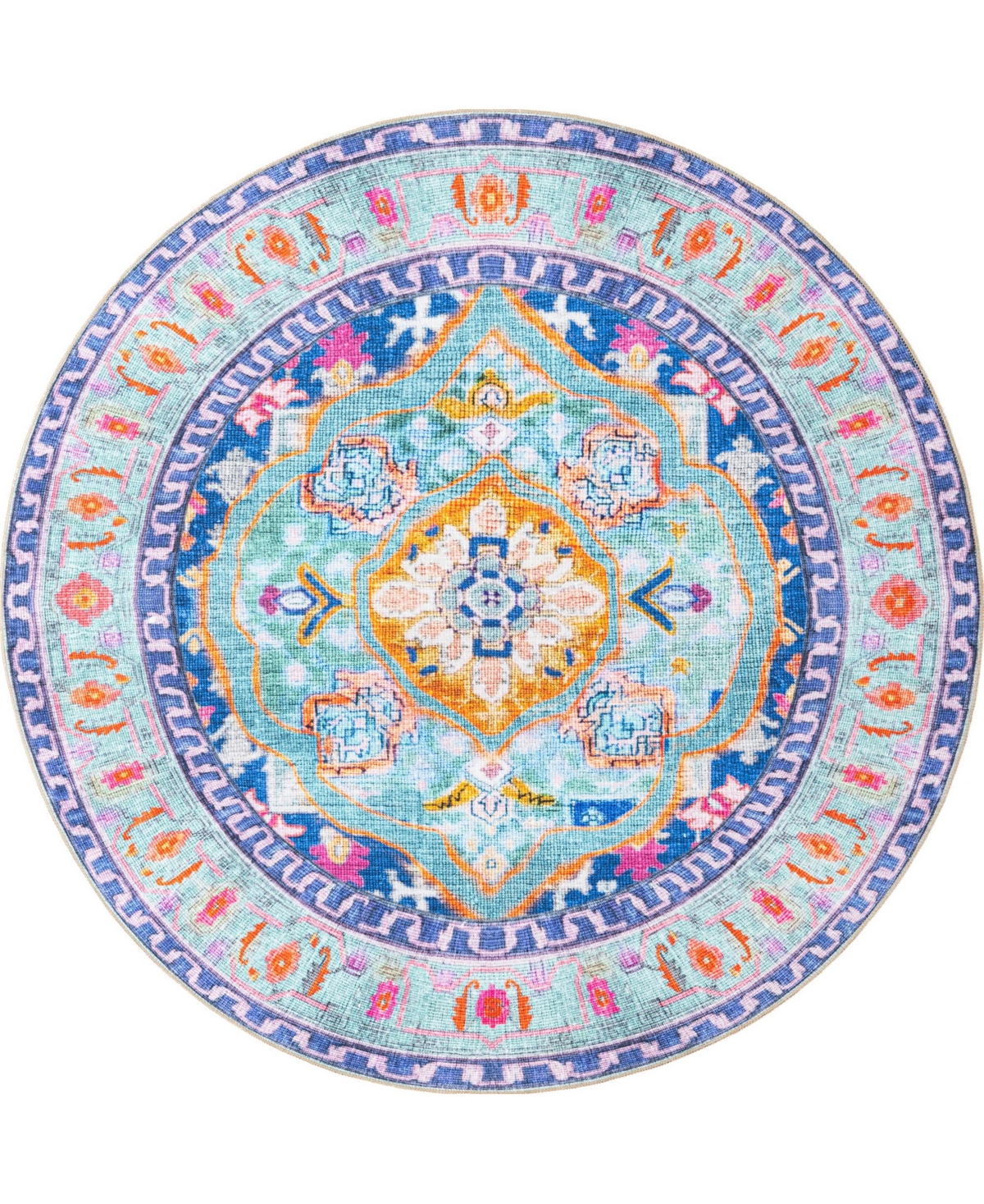 Bayshore Home Lift Nox 7'7in x 7'7in Round Area Rug - Blue