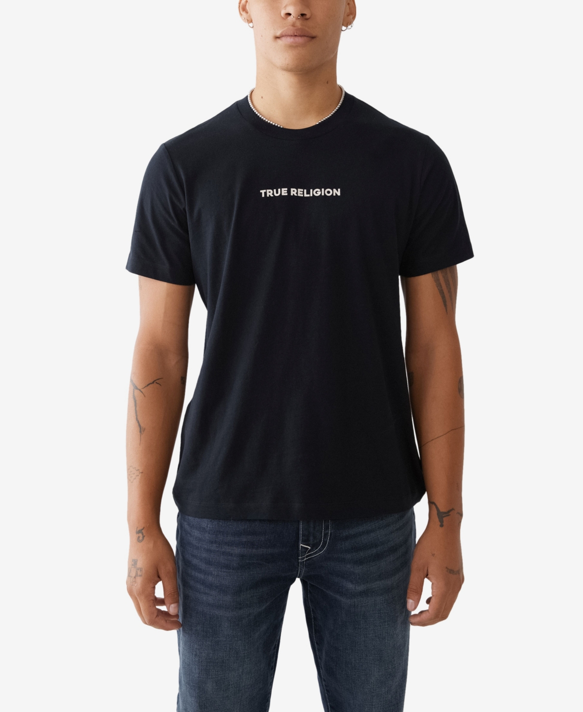 True Religion Men's World Tour T-shirt In Jet Black | ModeSens