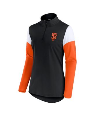 Women's Black and Orange San Francisco Giants Authentic Fleece Quarter-Zip Jacket