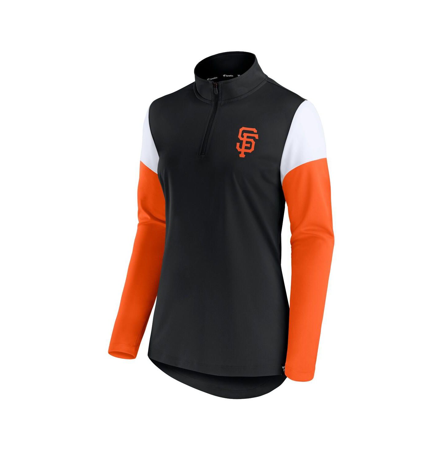 Женская куртка Fanatics Black and Orange San Francisco Giants Authentic Fleece Quarter-Zip — фото 3