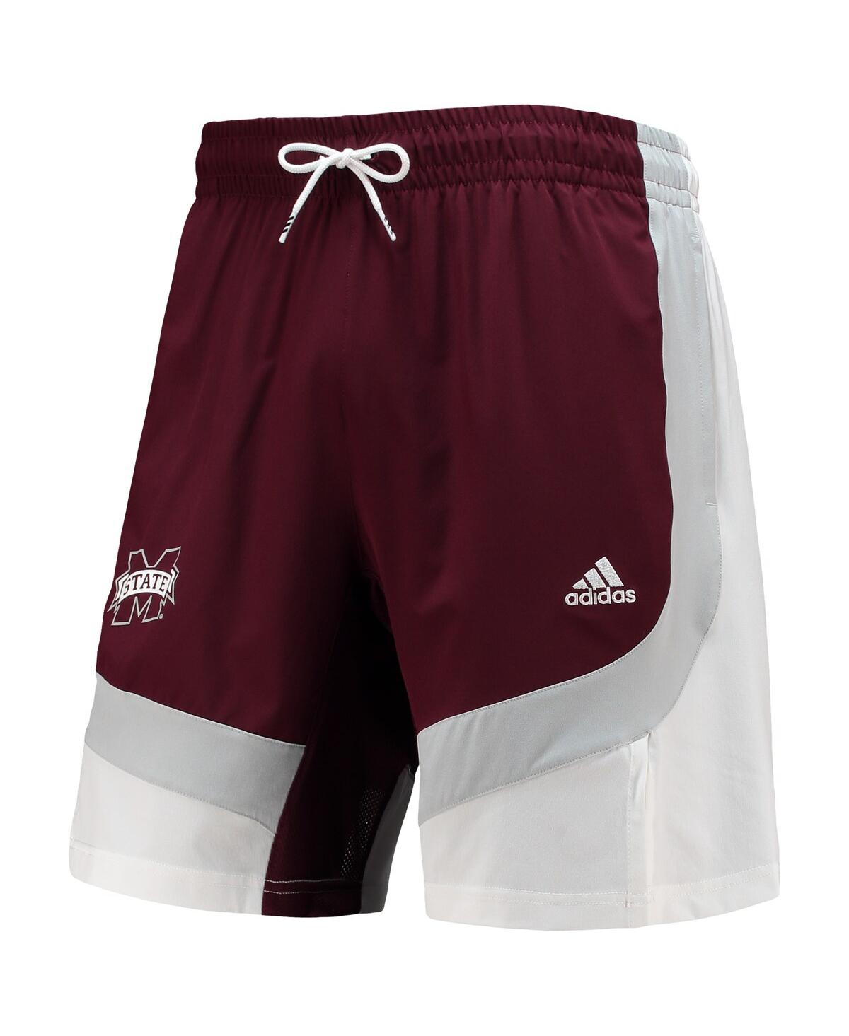 Men's AdidasMississippi State Bulldogs Swingman Basketball Aeroready Shorts - Maroon