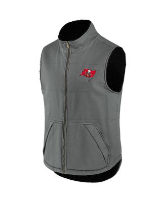 Men's NFL X Darius Rucker Collection By Gray Tampa Bay Buccaneers Sherpa-Lined Full-Zip Vest