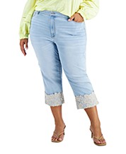 International Concepts Womens Cropped Patchwork Jeans I.N.C