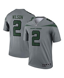Men's Zach Wilson Gray New York Jets Inverted Legend Jersey