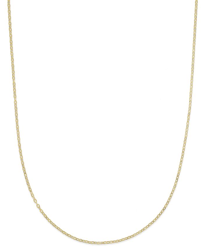 Italian Gold 16"-18" Flat Rolo Chain Necklace (1-3/8mm) in 14k Gold
