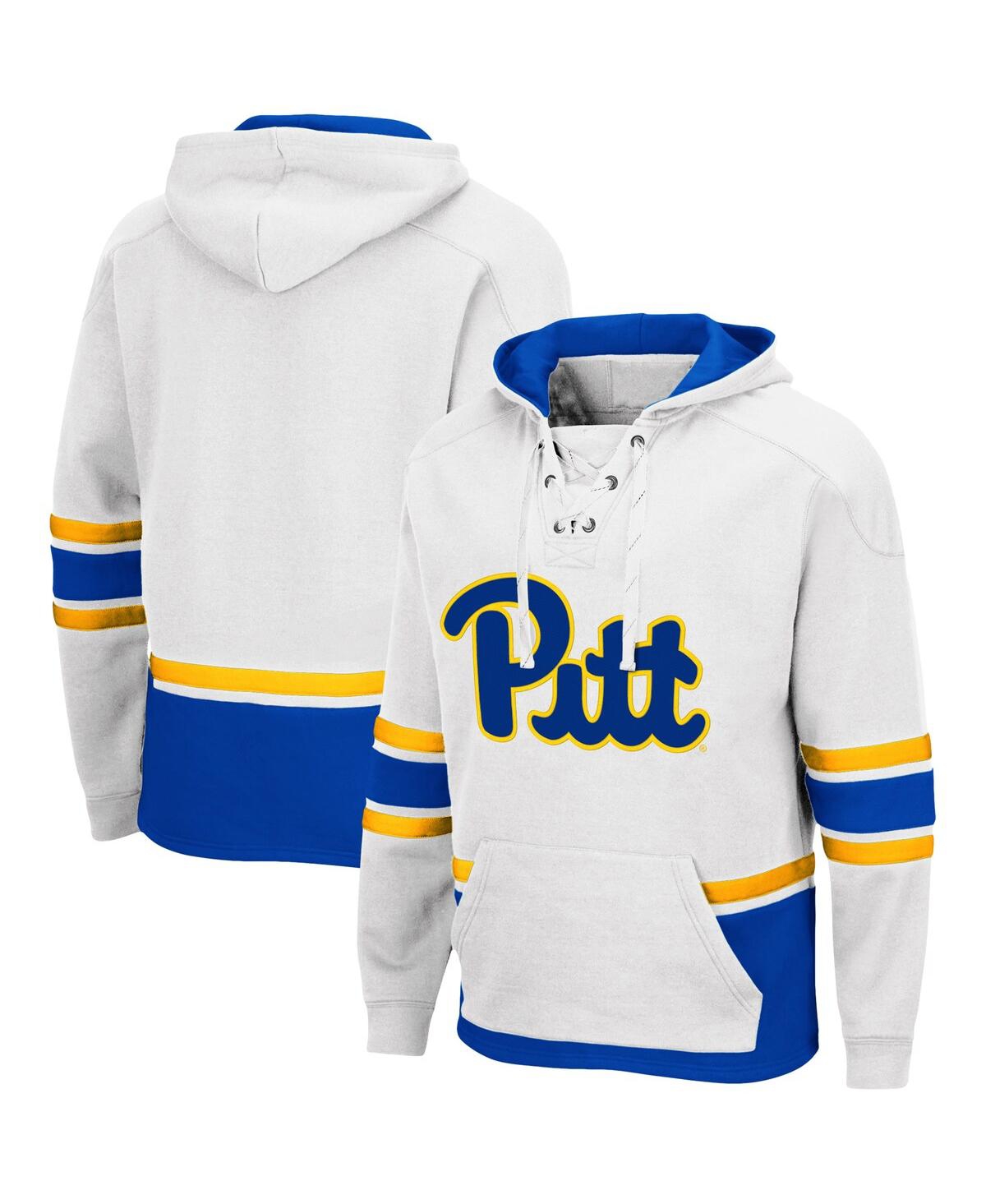 Shop Colosseum Men's  White Pitt Panthers Lace Up 3.0 Pullover Hoodie
