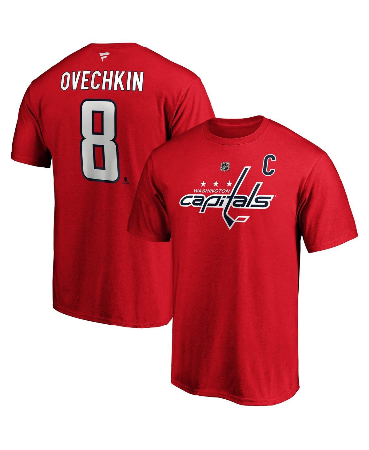 Men's Fanatics Alexander OvechkWashington Capitals Big and Tall Captain Patch Name and Number T-shirt - Red