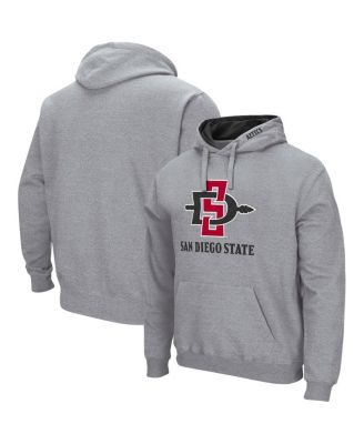 Men's Heathered Gray San Diego State Aztecs Arch and Logo Pullover Hoodie