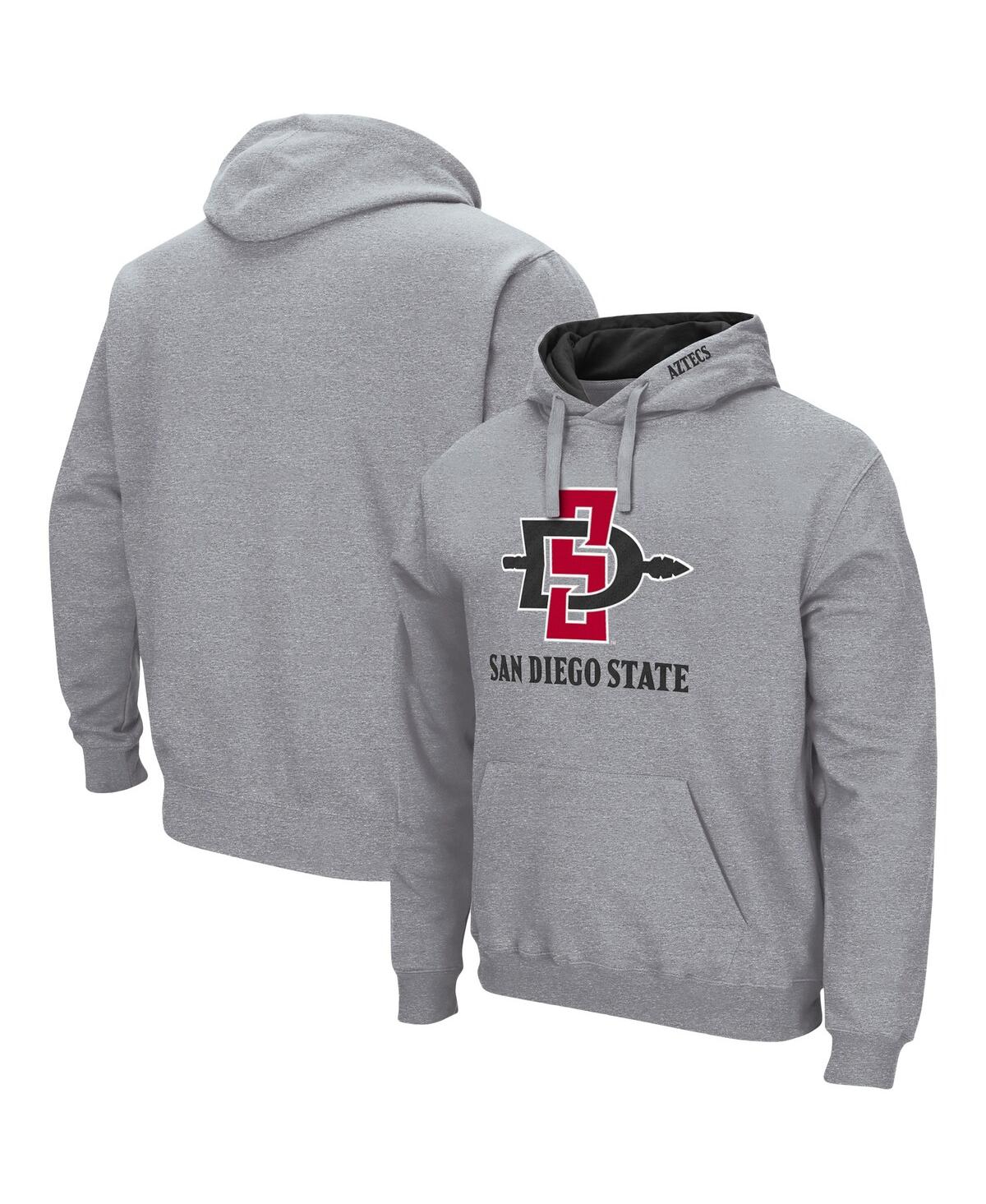 Colosseum Men's  Heathered Gray San Diego State Aztecs Arch And Logo Pullover Hoodie In Heathered Gray