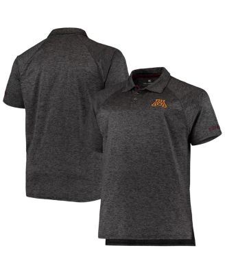 Men's Heathered Black Minnesota Golden Gophers Big and Tall Down Swing Polo Shirt