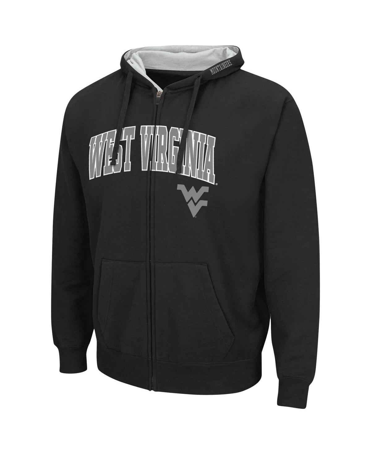 Shop Colosseum Men's  Black West Virginia Mountaineers Arch And Logo 3.0 Full-zip Hoodie