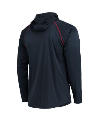 Men's Navy Houston Texans Raglan Long Sleeve Hoodie T-shirt