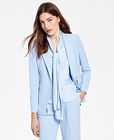 Textured-Crepe Single-Button Blazer, Created for Macy's