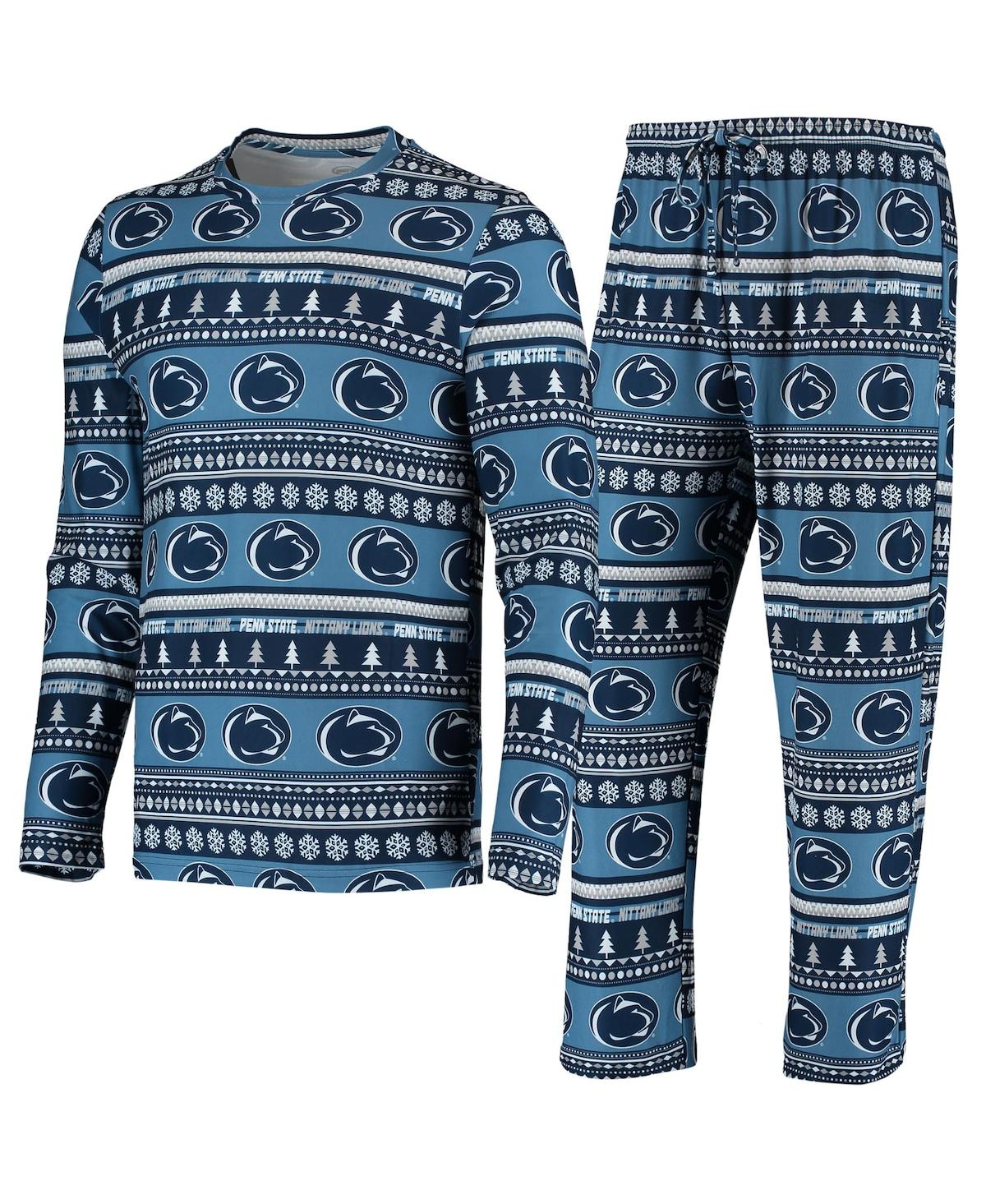 Men's Concepts Sport Navy Penn State Nittany Lions Ugly Sweater Knit Long Sleeve Top and Pant Set - Navy