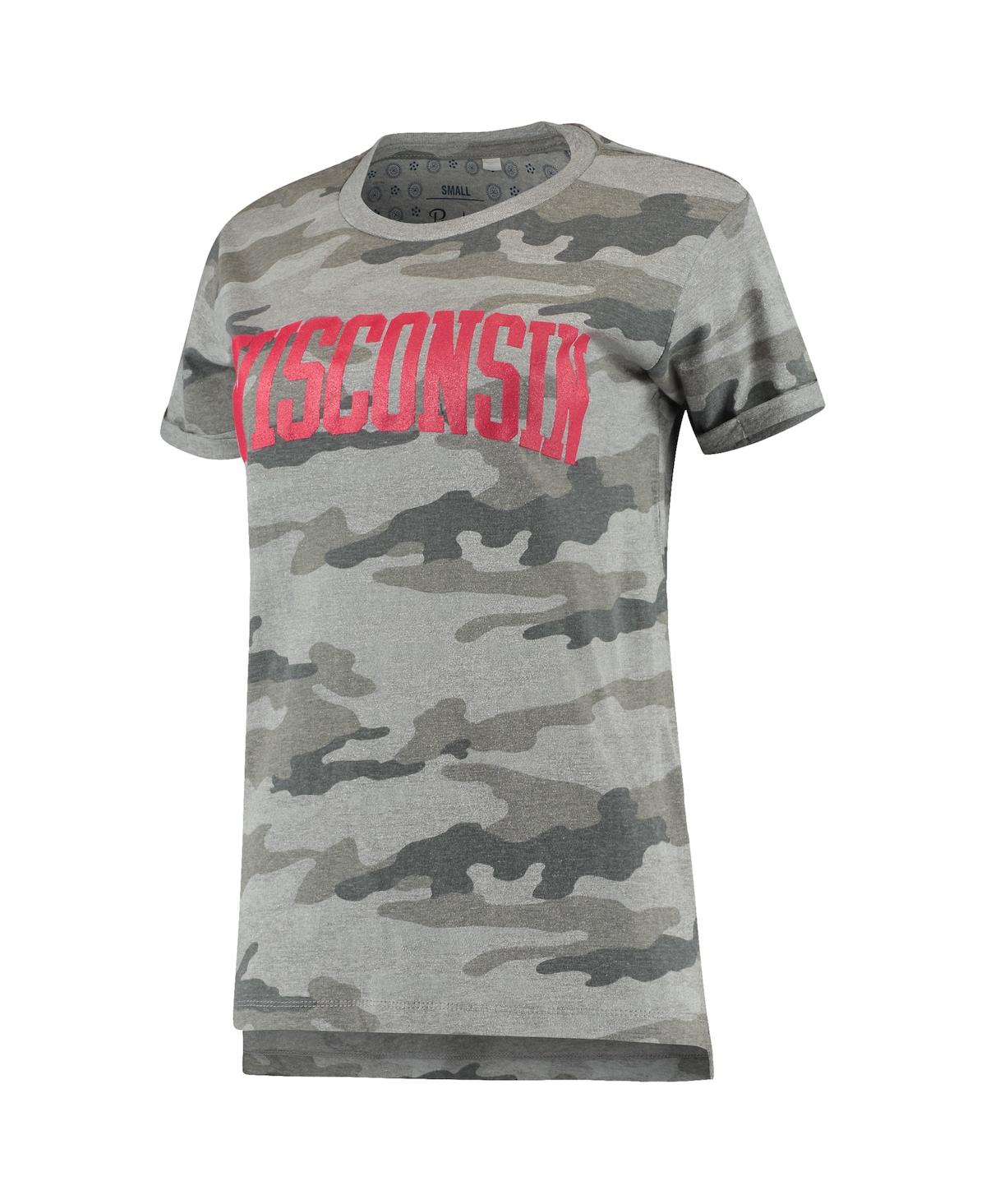 Women's PressboxWisconsin Badgers T-shirt - Camo