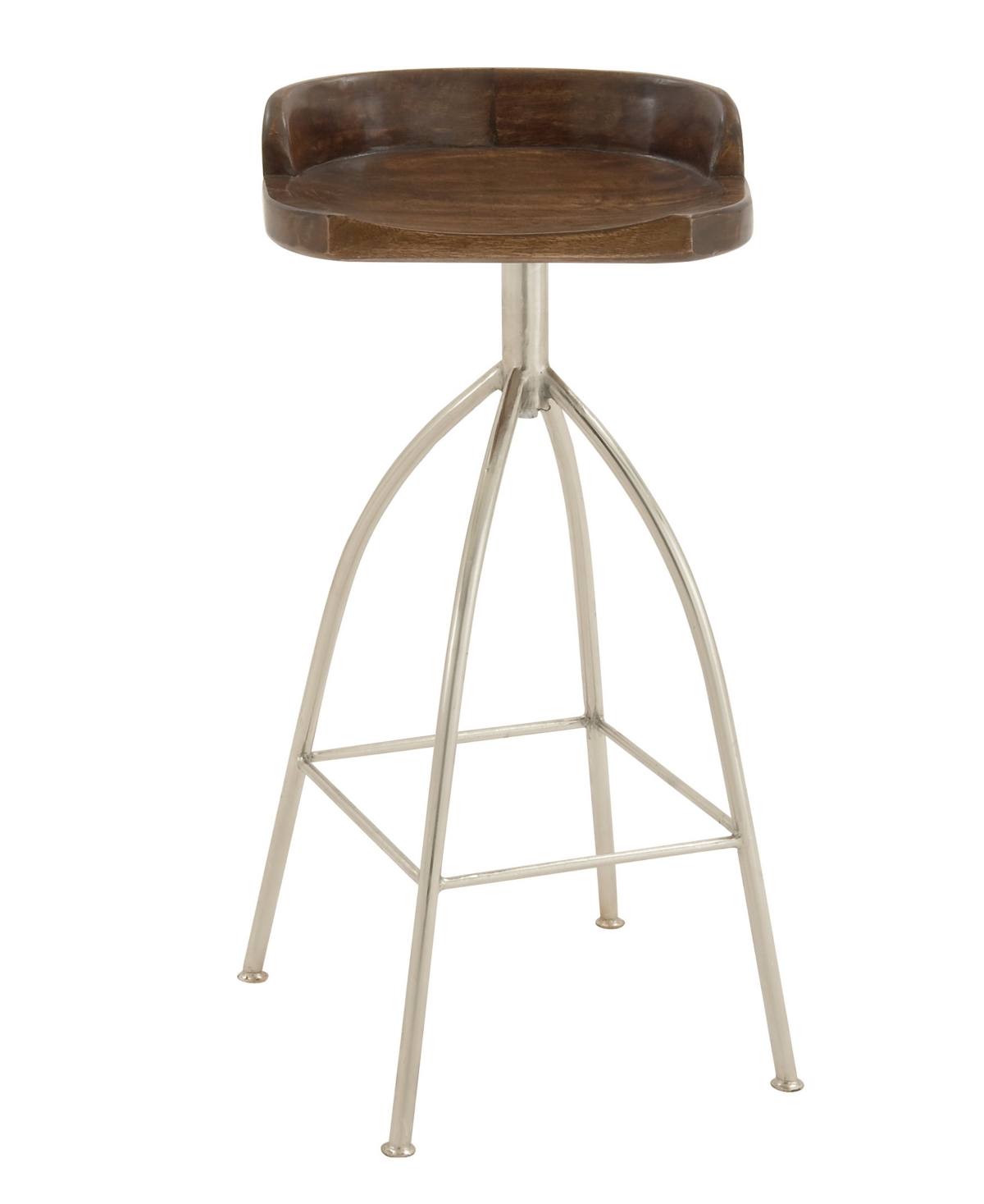 Shop Rosemary Lane Iron And Wood Contemporary Bar Stool In Dark Brown
